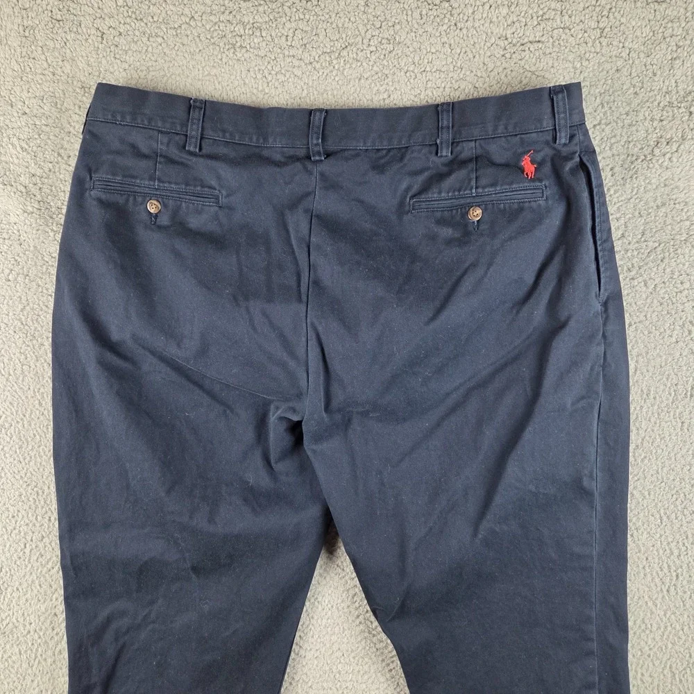 Polo Ralph‎ Lauren Pant Mens 42x30 (39x29) Blue Ethan Pleated Front 100% Cotton